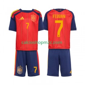 Spagna Ferran Torres 7 Bambino Maglia Prima World Cup 2026 Manica Corta